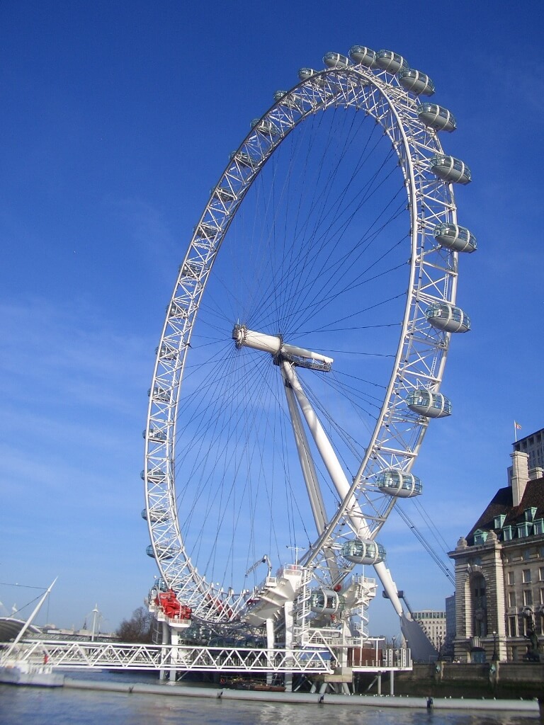 View of the London Eye from Westminster Bridge