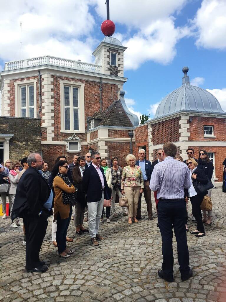 Group on a guided tour of the Royal Observatory Greenwich
