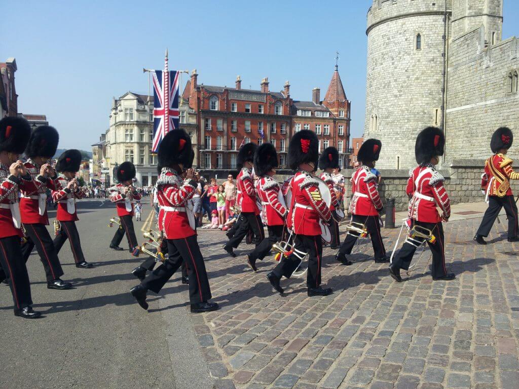 Changing of the Guard entering Windsor Castle