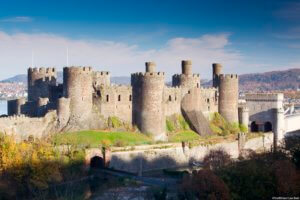 View over the towers of Conwy Castle