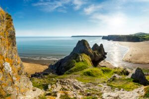 View of the Gower Peninsula in South Wales