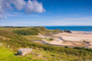 View of the Gower Peninsula in South Wales