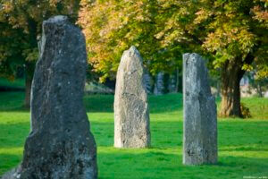 Three upright stones of the Eisteddfod Stone Circle